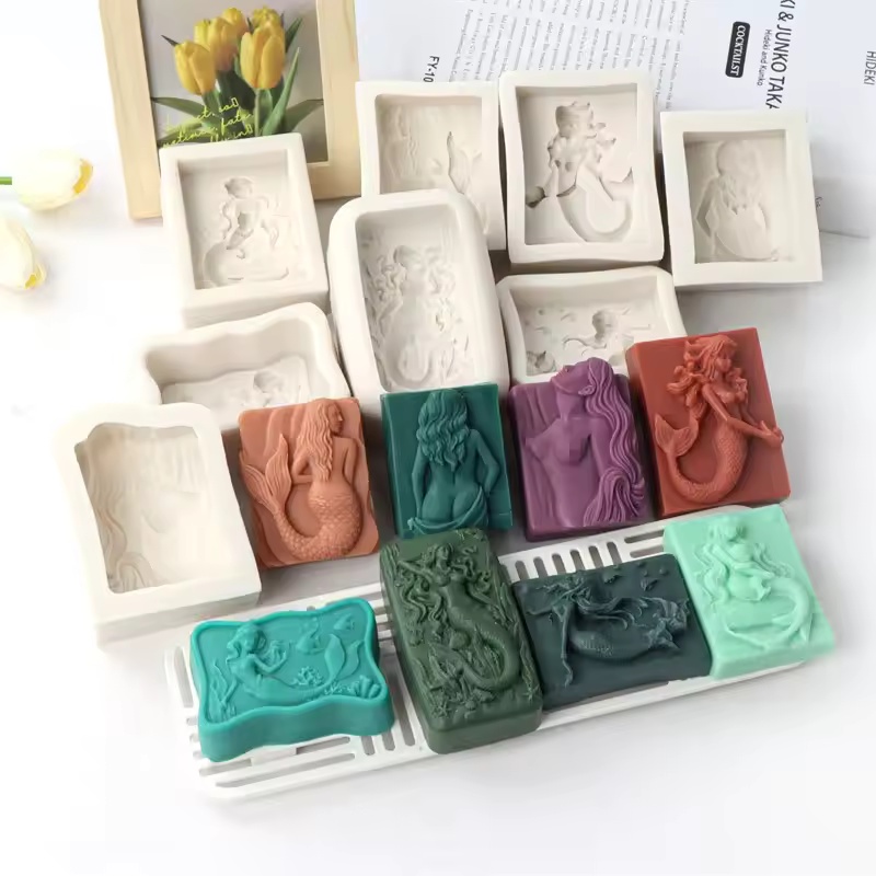 Soap Making Activity - Dikdörtgen Okyanus Tarzı 3D Deniz Kızı