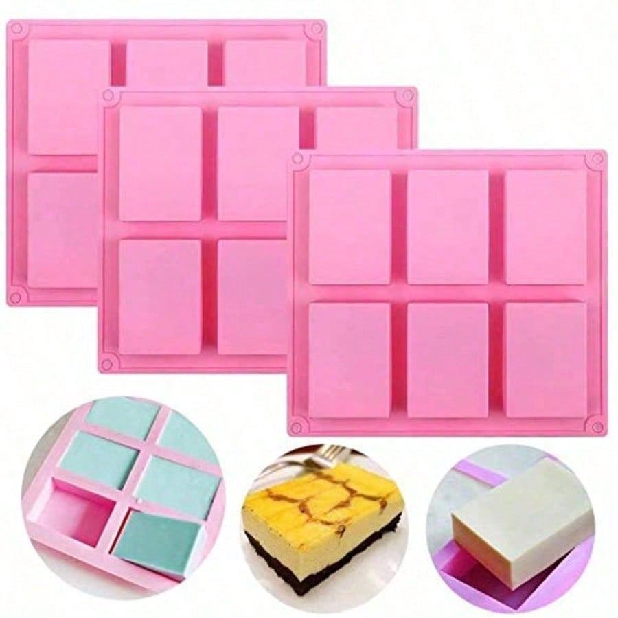 Melt Pour Soap Base - 1-2'li Paket 6 Bölmeli DIY Silikon