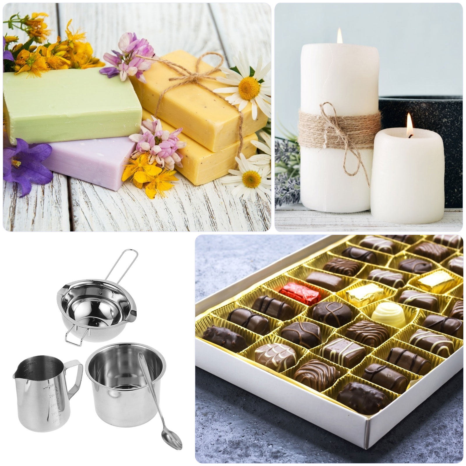 1 Set Çok Amaçlı Paslanmaz Çel - Soap Making Double Boiler incelemesi ve fiyatı