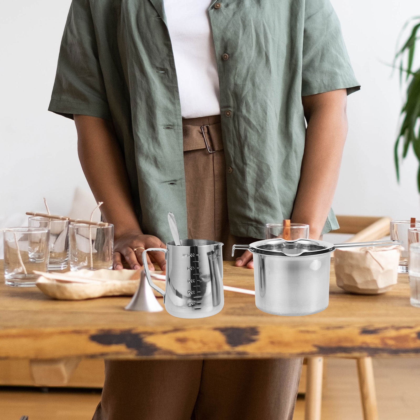 1 Set Çift Kazanlı Balmumu Eri - Soap Making Double Boiler incelemesi ve fiyatı